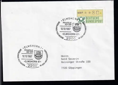 ELMSHORN 1 2200GRÖNLANDSPOSTVEREIN UIN DER >>WALFANGSTADTELMSHORN 87