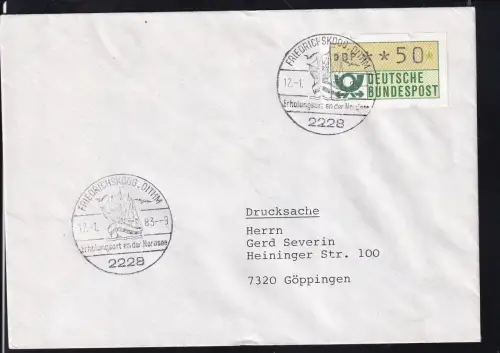 FRIEDRICHSKOOG, DITHM 2221 Erholungsort an der Nordsee 1121.1.83 auf Brief