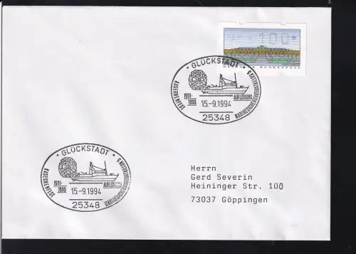 GLÜCKSTADT 252348 KASERNENFEST MARINESICHERUNGSBATALLION 5 19910-1995 AUFLÖSUNG 15.9.1994 auzf Brief