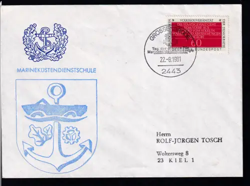 GROSSENBRODE 2443 Tag der offenen Tür Marineküstendienstschule 22.8.1981 + Cachet auf Brief