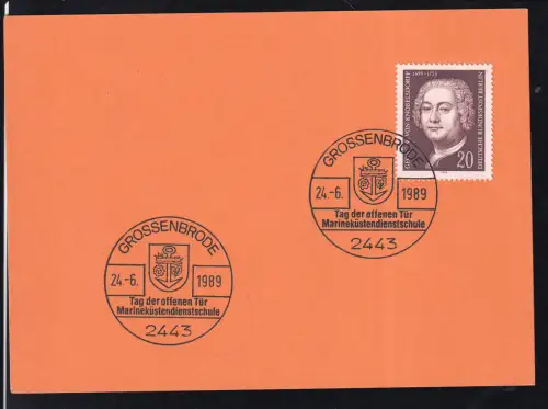 GROSSENBRODE 2443 Tag der offenen Tür Marineküstendienstschule 24.6.1989 auf Stempelblatt