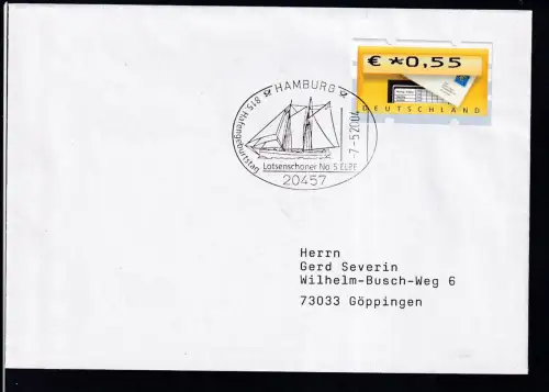 HAMBURG 20457 815. Hafengeburtstag Lotsenschoner No 5 ELBE 7.5.2004 auf Brief