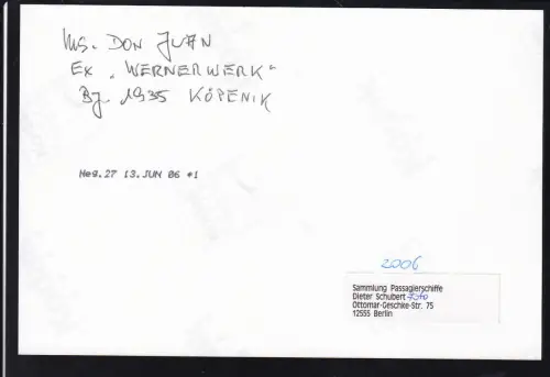 Foto MS "Don Juan" ex MS"Wernerwerk"