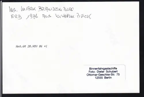 Foto MS "Mark Brandenburg" ex MS "Wilhelm Pieck"