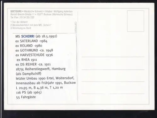 MS "Scherri" Seetours Märkische Schweiz