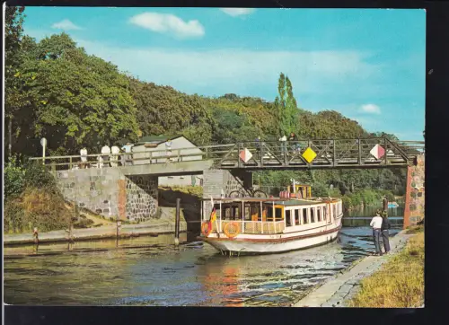 Malchow Lenzer Kanal mit Brücke und Gaststätte "Lenzer Krug"