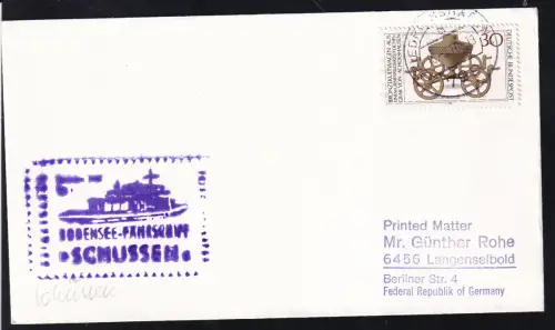 OSt. Friedrichshafen 10.6.70 + Cachet MS Schissen auf Brief