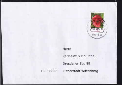 Freimasrken Blumen (V) auf Brief