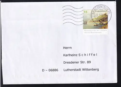 UNESCO Weltkulturerbe Oberes Mittelrheintal auf Brief