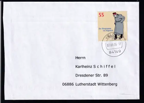 100 Jahre "Hauptmann von Köpenick" auf FDC