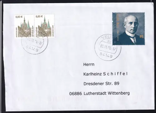 Aufrechte Demokraten (II) Eugen Bolz auf FDc mit Zusatzfrankatur