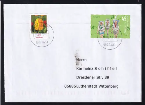 Europa 2007 Pfadfinder auf FDC mit Zusatzfrankatur