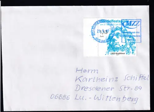 Händelfestspiele 2007 in Halle auf FDC, sondermarke des MZZ-Briefdienst