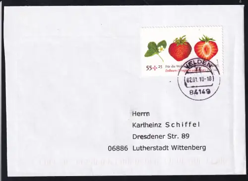 Wohlfahrt 2010 Erdbeere auf Brief