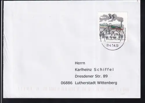 175 Jahre Eisenbahn in Deutschland auf FDC																																																																																					