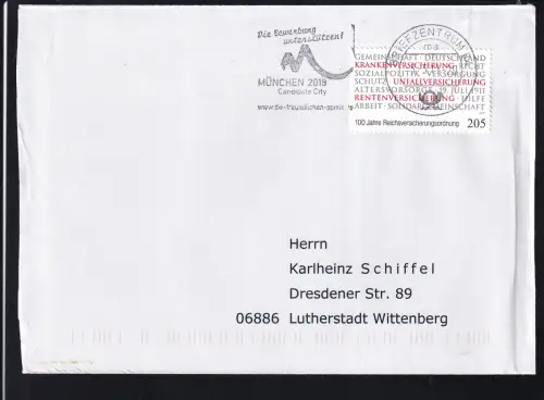 100 Jahre Reichsversicherungsordnung auf FDC																						