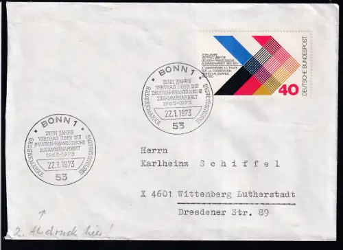 10 Jahre Vertrag über Deutsch-Französische Zusammenarbeit auf FDC 