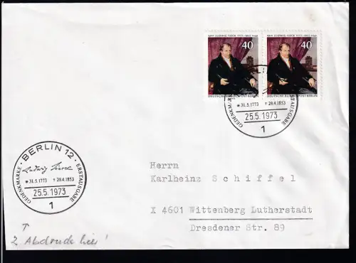 200. Geburtstag von Ludwig Tieck auf FDC 