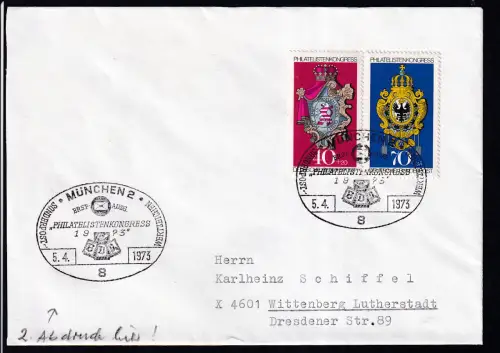 Philatelisten-Kongress 1973 auf FDC 