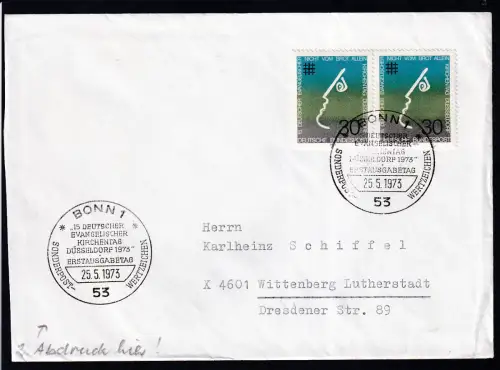 Evangelischer Kirchentag 1973 auf FDC 