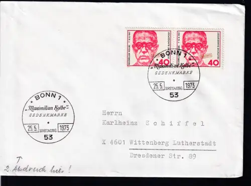 Maximilian Kolbe auf FDC 
