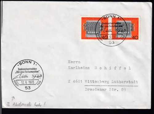 350 Jahre Rechenmaschine auf FDC 