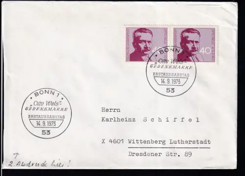 100. Geburtstag vin Otto Wels auf FDC 