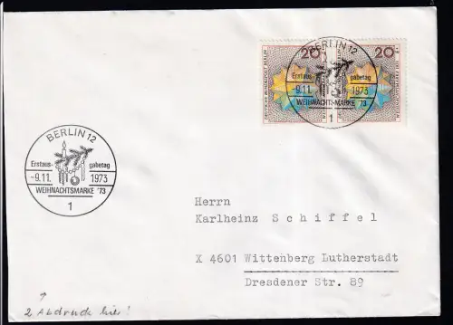 Weihnachten 1973 auf FDC 