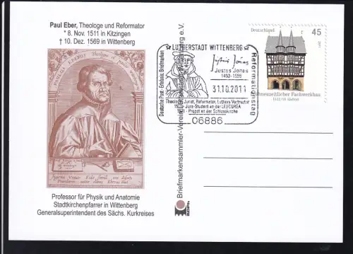 Lutherstadt Wittenberg Reformationstag 2017 Sonderpolstkrte mit sonderstempel