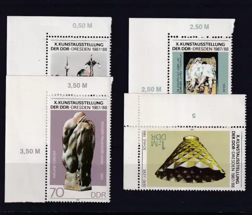 Kunstausstellung der DDR Dresden 1987 Eckrandstücke, **