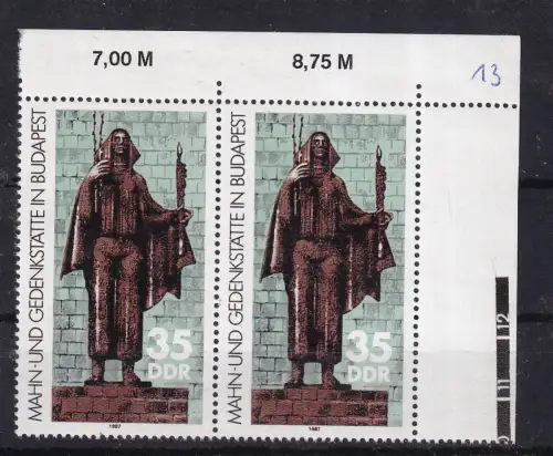 Mahn- und Gedenkstätte Budapest, Eckrandpaar **