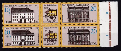 Tag der Philatelisten Dreierstreifen, Randpaar **