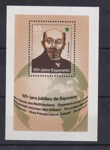 100 Jahre Esperanto Block, **