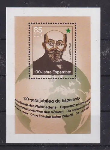 100 Jahre Esperanto Block, **