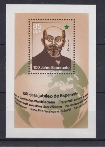 100 Jahre Esperanto Block, **