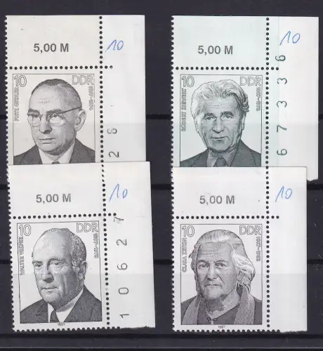 persönlichkeiten der deutschen Arbeiterbewegung (XIV),Eckrandstücke **