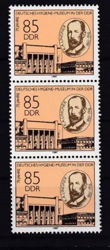 75 Jahre Deutsches Hygiene-Museum Dresden, Dreierstreifen **