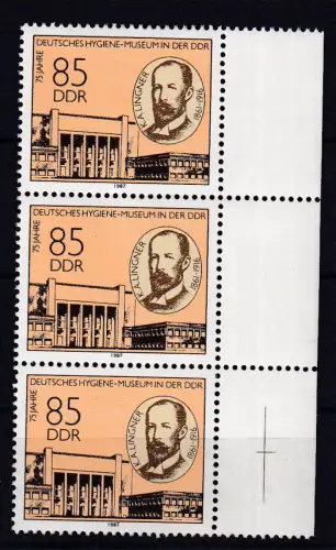 75 Jahre Deutsches Hygiene-Museum Randdresden, Dreierstreifen **