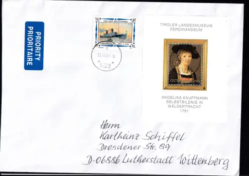 Gemälde aus österreichischen Sammlungen (IV) Block auf Brief