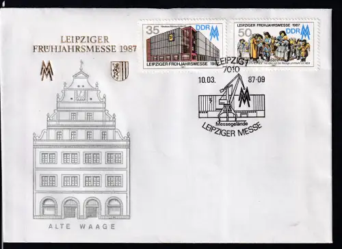 Leipziger Frühjahrsmesse 1987 auf FDC ohne Anschrift
