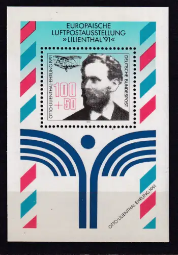 Europäische Ludtpostausstellung LILIENTHAL '91 Dresden, Block **