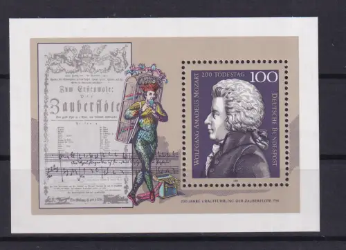 200. Todestag von Wolfgang Amadeus Mozart, Block **