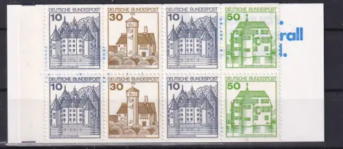 Burgen und Schlösser, Markenheftchen **