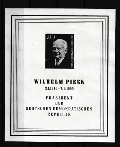 Tod von Wilhelm Pieck, Block **