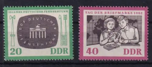 10 Jahre Deutscher Fernsehfunk, Tag der Briefmarke 1962,**