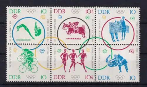 Olympische Sommerspiele Tokio 1964, Sechserblock ** 