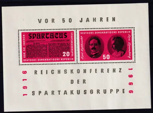 50. Jahrestag der Reichskonferenz der Spatakusgruppe, Block **