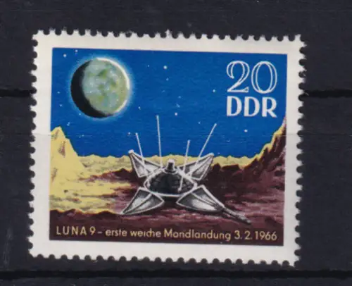 Erste weiche Mondlandung durch Luna 9, **