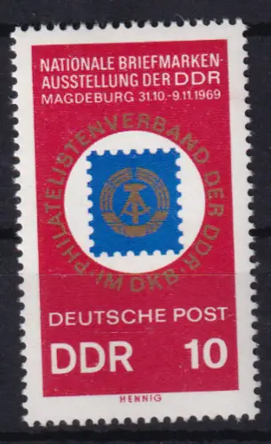 Nationale Briefmarkenausstellung Magdeburg 1969, **
