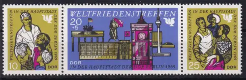 Weltfriedenstreffen Berlin 1969, Dreierstreifen **